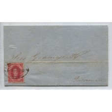 ARGENTINA 1865 GJ 26 RIVADAVIA ESTAMPILLA DE QUINTA TIRADA EN PLIEGO COMPLETO CIRCULADO EN 6/4/1867 CON MATASELLO ROCOCO DE SALTA U$ 170 + 100 %